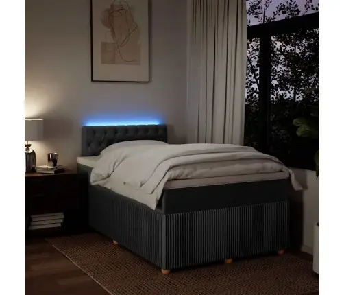 Atsperu Gulta Ar Matraci, Tumši Pelēka Audums, 120X200Cm Vidaxl