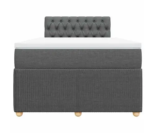 Atsperu Gulta Ar Matraci, Tumši Pelēka Audums, 120X200Cm Vidaxl