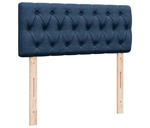 Atsperu Gultas Rāmis Ar Matraci, Zils, 120X200 Cm, Audums Vidaxl