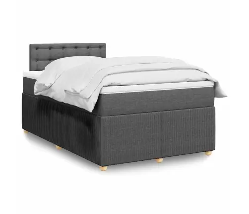 Atsperu Gulta Ar Matraci, Tumši Pelēka Audums, 120X200Cm Vidaxl