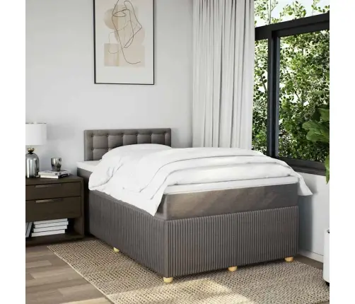 Lova Su Spyruoklėmis Ir Čiužiniu, Taupe, 120X200 cm Audinys