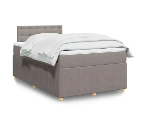 Lova Su Spyruoklėmis Ir Čiužiniu, Taupe, 120X200 cm Audinys