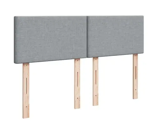 Lova Su Spyruoklėmis Ir Čiužiniu, Pilkas, 140X190cm Audinys