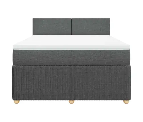 Atsperu Gulta Ar Matraci, Tumši Pelēka Audums, 140X190 Cm Vidaxl