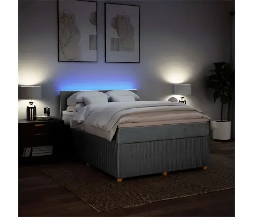 Kontinentaalvoodi Madratsiga, Helehall, 140X190 cm Kangas