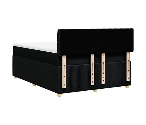 Lova Su Spyruoklėmis Ir Čiužiniu, Juodos, 140X190 cm Audinys