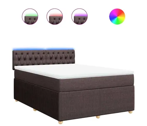 Kontinentaalvoodi Madratsiga, Tumepruun, 140X190 cm Kangas