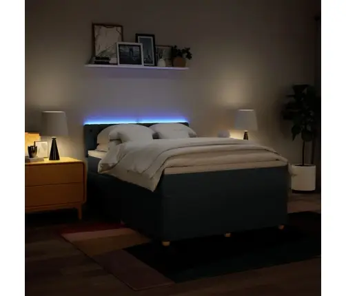 Atsperu Gulta Ar Matraci, Zils Audums, 140X190 Cm Vidaxl