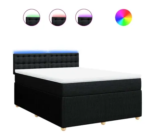 Kontinentaalvoodi Madratsiga,Must, 140X190 cm Kangas