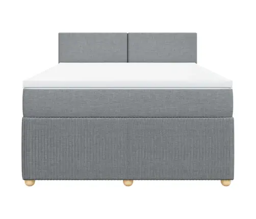 Lova Su Spyruoklėmis Ir Čiužiniu, Pilka, 140X200cm Audinys