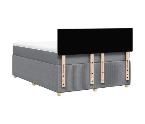 Lova Su Spyruoklėmis Ir Čiužiniu, Pilka, 140X200cm Audinys