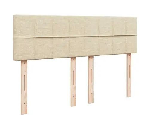 Atsperu Gulta Ar Matraci, Krēmkrāsas, 140X200 Cm, Audums Vidaxl