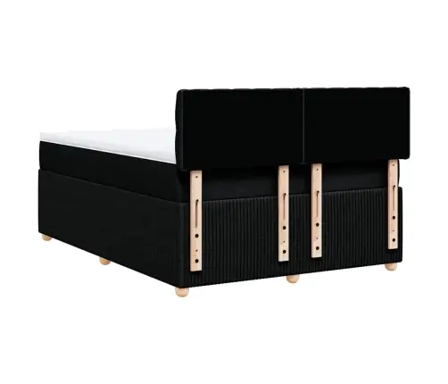 Atsperu Gulta Ar Matraci, Melna, 140X200 Cm, Audums Vidaxl