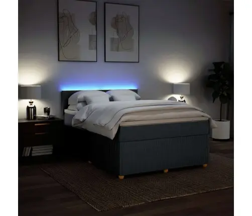 Atsperu Gulta Ar Matraci, Tumši Pelēks, 160X200 Cm, Audums Vidaxl