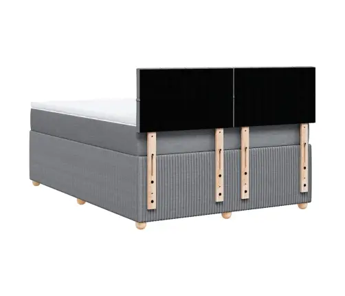 Lova Su Spyruoklėmis Ir Čiužiniu, Pilka, 160X200cm Audinys