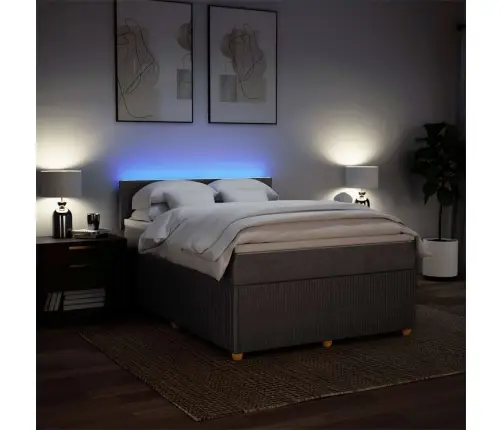 Lova Su Spyruoklėmis Ir Čiužiniu, Taupe, 160X200 cm Audinys