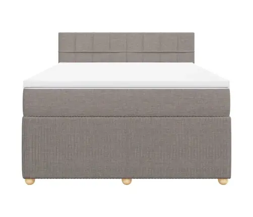 Lova Su Spyruoklėmis Ir Čiužiniu, Taupe, 160X200 cm Audinys