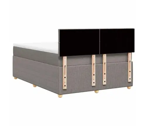 Lova Su Spyruoklėmis Ir Čiužiniu, Taupe, 160X200 cm Audinys