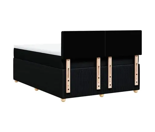 Lova Su Spyruoklėmis Ir Čiužiniu, Juoda, 160X200 cm Audinys