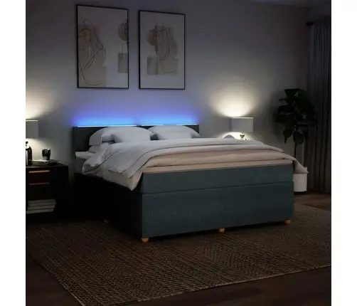 Lova Su Spyruoklėmis/Čiužiniu,Tamsiai Pilka, 180X200cm Audinys