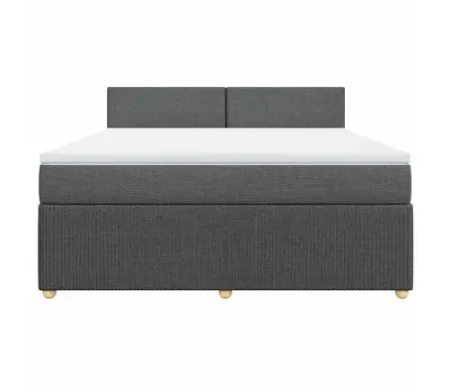 Lova Su Spyruoklėmis/Čiužiniu,Tamsiai Pilka, 180X200cm Audinys