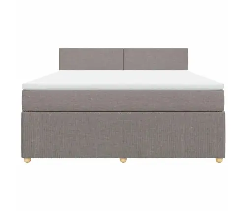 Atsperu Gulta Ar Matraci, Pelēkbrūns, 180X200 Cm, Audums Vidaxl