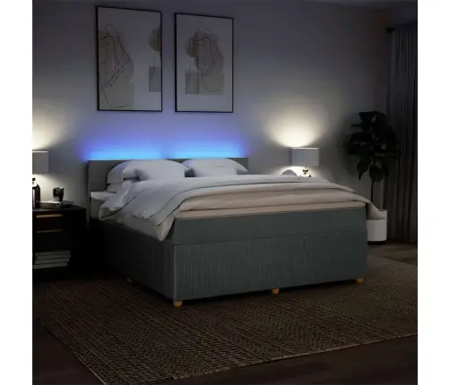 Lova Su Spyruoklėmis/Čiužiniu,Tamsiai Pilka, 180X200cm Audinys