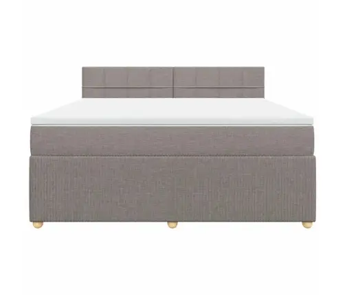 Atsperu Gulta Ar Matraci, Pelēkbrūns, 180X200 Cm, Audums Vidaxl