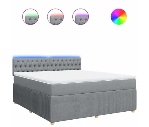 Kontinentaalvoodi Madratsiga, Helehall, 180X200 cm Kangas