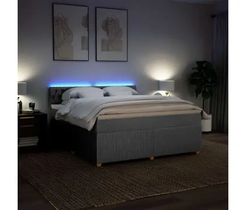 Kontinentaalvoodi Madratsiga, Helehall, 180X200 cm Kangas