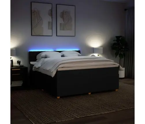 Kontinentaalvoodi Madratsiga, Must, 180X200 cm Kangas