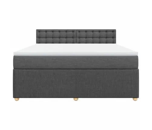 Atsperu Gulta Ar Matraci, Tumši Pelēks, 180X200 Cm, Audums Vidaxl