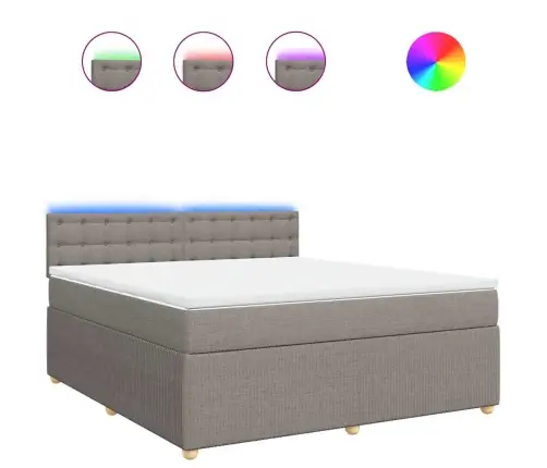 Atsperu Gulta Ar Matraci, Pelēkbrūns, 180X200 Cm, Audums Vidaxl