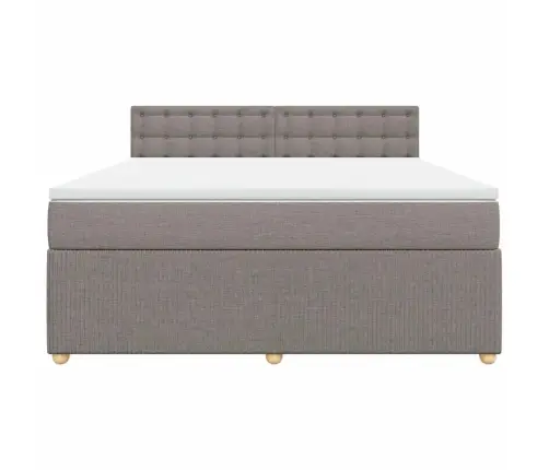 Atsperu Gulta Ar Matraci, Pelēkbrūns, 180X200 Cm, Audums Vidaxl