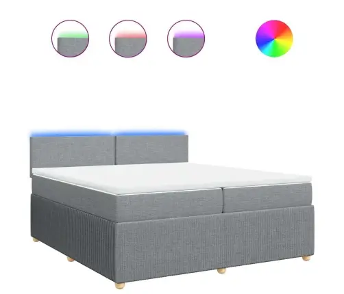 Kontinentaalvoodi Madratsiga, Helehall, 200X200 cm Kangas