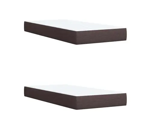 Atsperu Gultas Rāmis Ar Matraci, Tumši Brūna, 200X200Cm, Audums Vidaxl