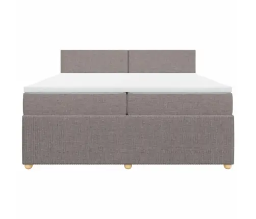 Atsperu Gultas Rāmis Ar Matraci, Pelēkbrūns, 200X200 Cm, Audums Vidaxl