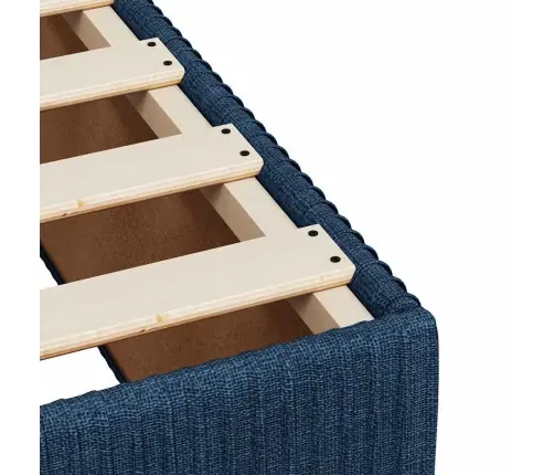 Lova Su Spyruoklėmis Ir Čiužiniu, Mėlyna, 200X200 cm Audinys