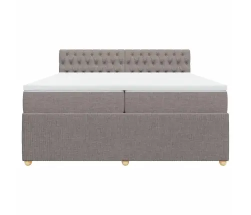 Lova Su Spyruoklėmis Ir Čiužiniu, Taupe, 200X200 cm Audinys