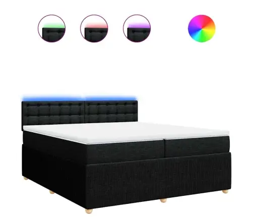 Kontinentaalvoodi Madratsiga, Must, 200X200 cm Kangas