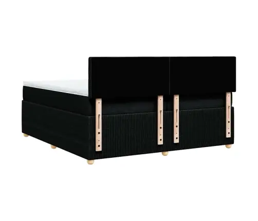 Kontinentaalvoodi Madratsiga, Must, 200X200 cm Kangas