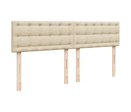 Lova Su Spyruoklėmis Ir Čiužiniu, Kreminė, 200X200 cm Audinys