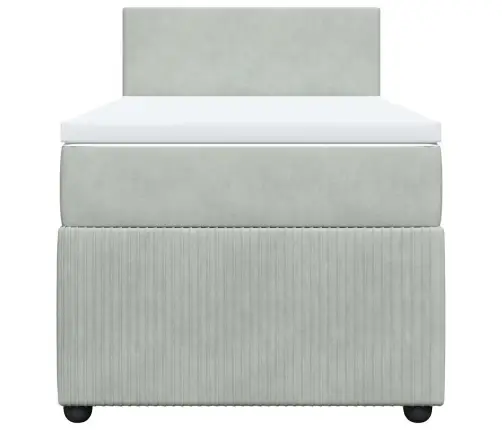 Kontinentaalvoodi Madratsiga, Helehall, 80X200 cm Samet