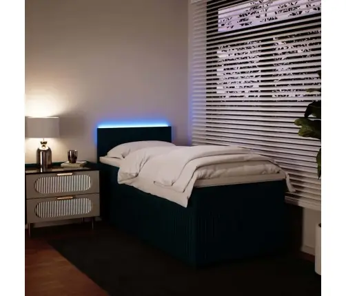 Atsperu Gulta Ar Matraci, Zils Samts, 80X200 Cm Vidaxl