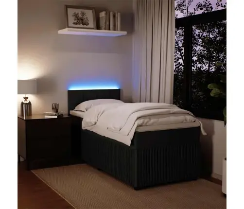 Atsperu Gulta Ar Matraci, Melna Samts, 80X200 Cm Vidaxl