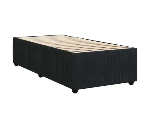 Atsperu Gulta Ar Matraci, Melna Samts, 80X200 Cm Vidaxl