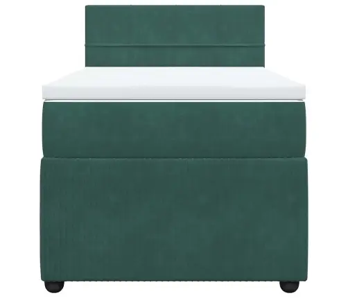 Atsperu Gulta Ar Matraci, Tumši Zaļš Samts, 80X200 Cm Vidaxl