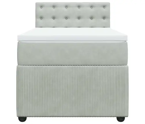 Kontinentaalvoodi Madratsiga, Helehall, 80X200 cm Samet