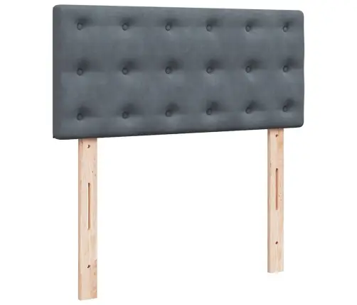 Atsperu Gulta Ar Matraci, Tumši Pelēka Samts, 80X200 Cm Vidaxl