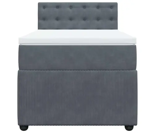 Atsperu Gulta Ar Matraci, Tumši Pelēka Samts, 80X200 Cm Vidaxl